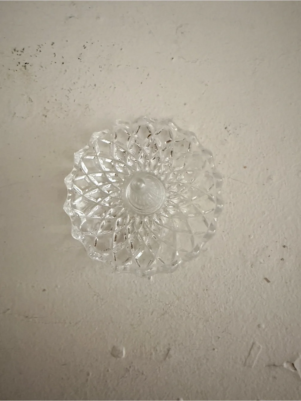 Vintage Cut Crystal Ring Holder Scalloped Jewelry Dish
